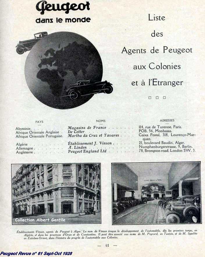 Etablissements J.VINSON (distributeur Peugeot- Dodge) 