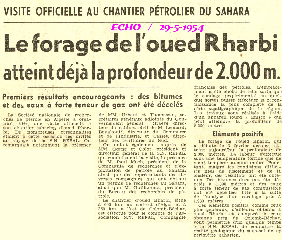 VISITE OFFICIELLE AU CHANTIER PÉTROLIER DU SAHARA 