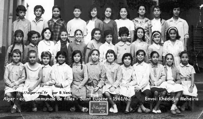 Année scolaire 1961-1962 - Classe CM2/CFE1 - Institutrice Madame BOUCHARA 