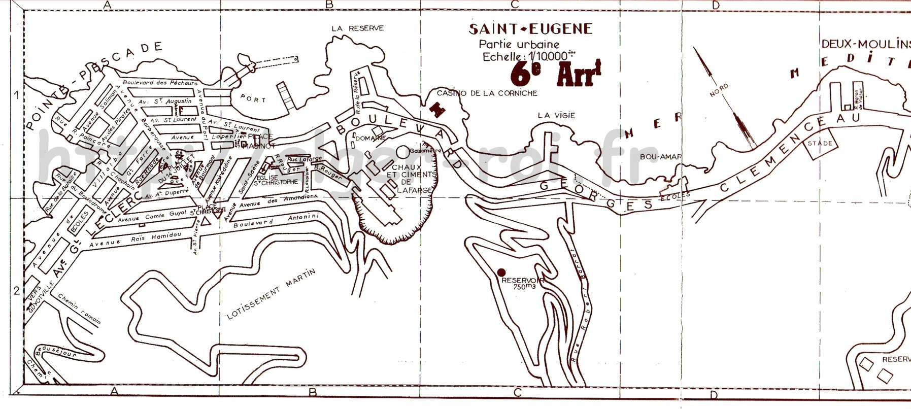 PLAN de la VILLE 1961,saint-eugene