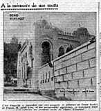 L'inauguration du monument élevé à la mémoire des Israélites morts pour la Patrie a donné lieu