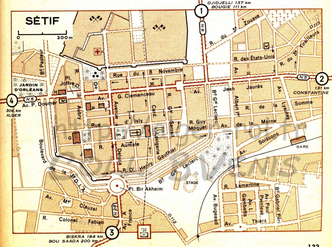 Plan extrait du guide vert Michelin, 1958