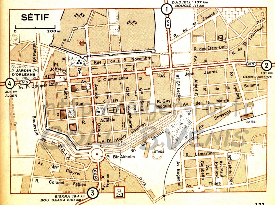 Plan extrait du guide vert Michelin, 1958