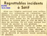 Regrettables incidents à Sétif