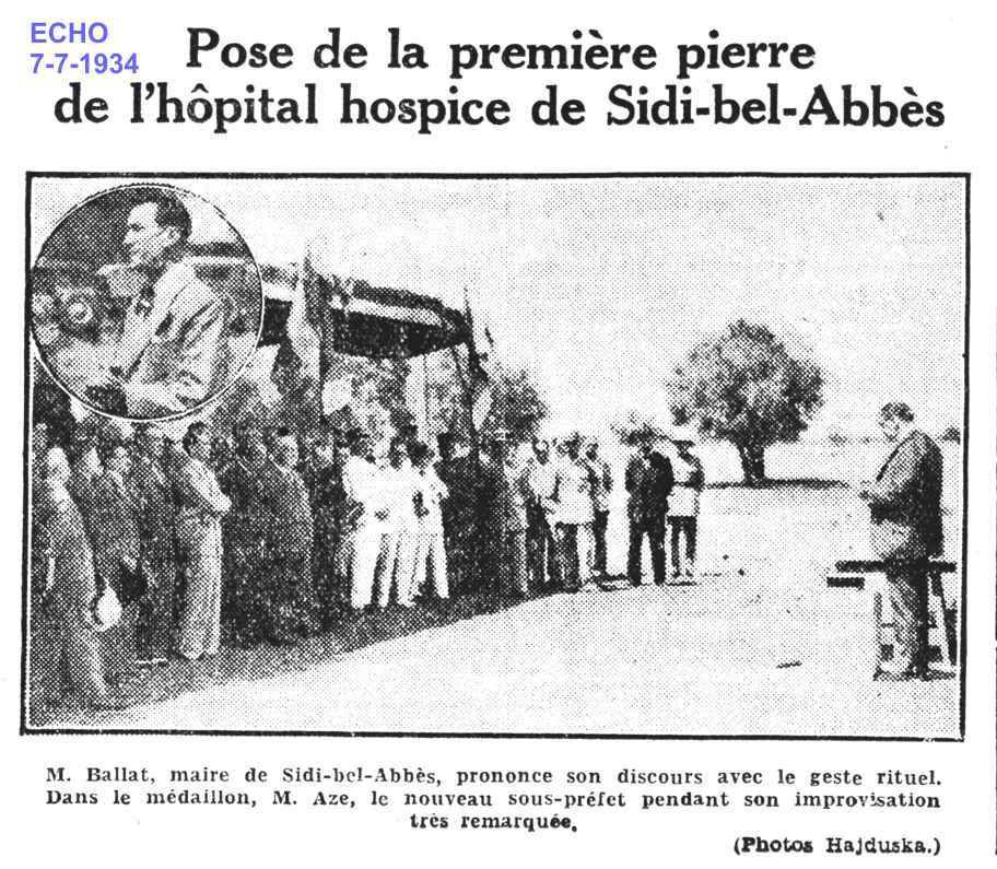 Pose de la première pierre de L'HOPITAL HOSPICE 