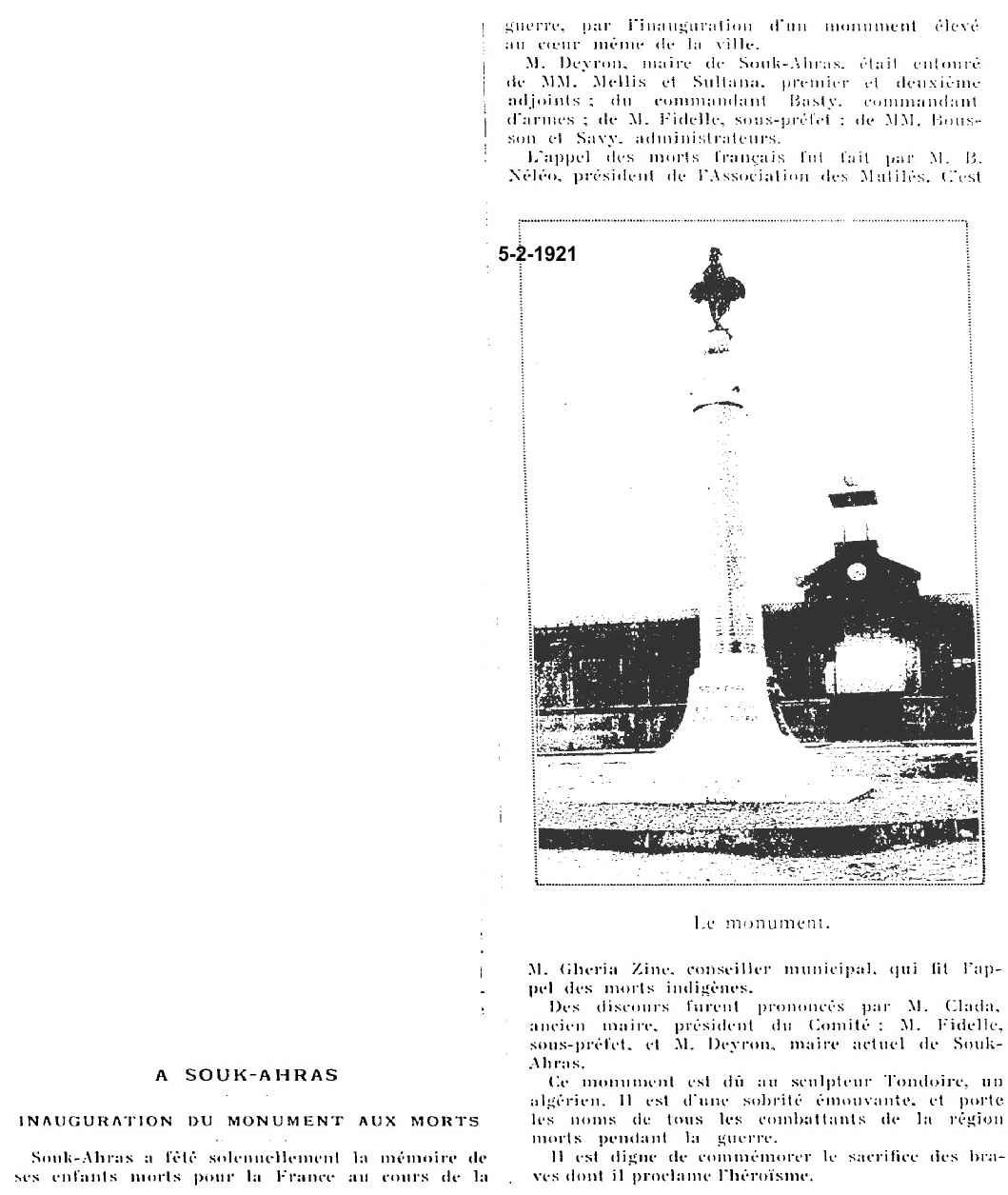 1.- Le monument aux Morts (inauguré le 23-1-1921) et halles aux grains