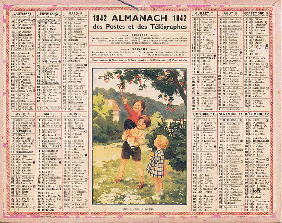 almanach des postes,algerie 1942