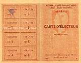 Carte d'électeur - Algérie -