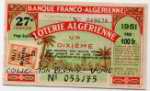 billet de la loterie algérienne + son verso