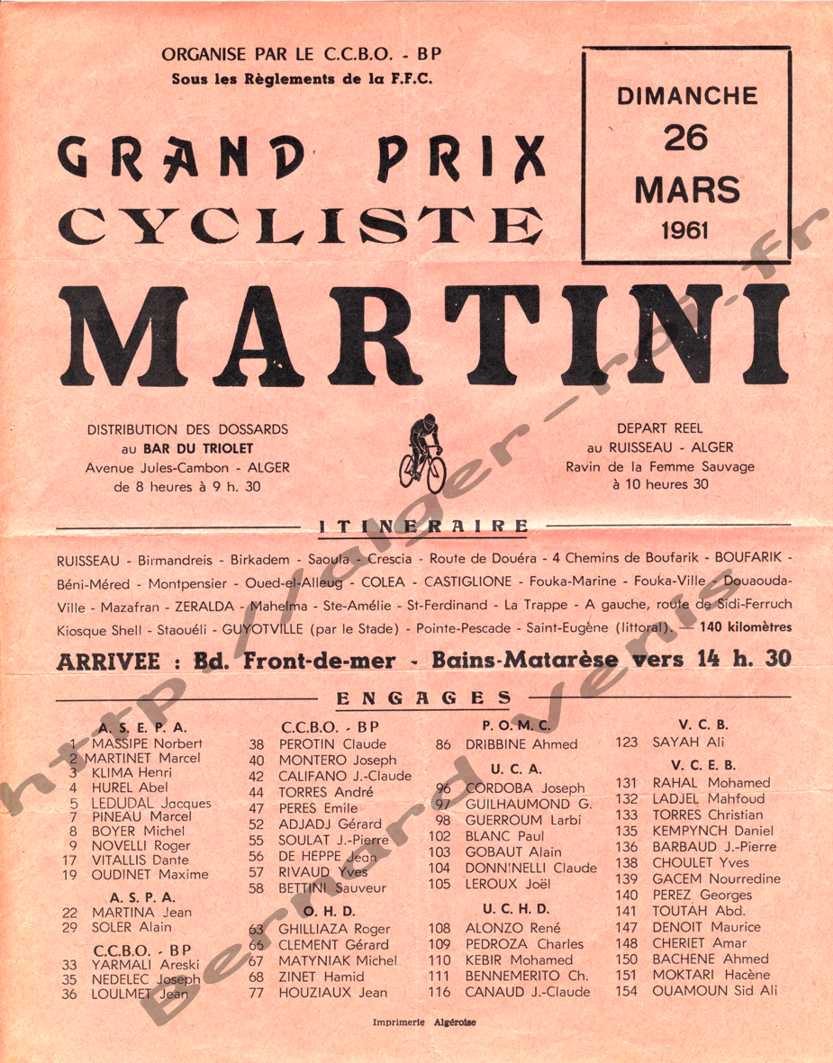 GRAND PRIX CYCLISTE MARTINI