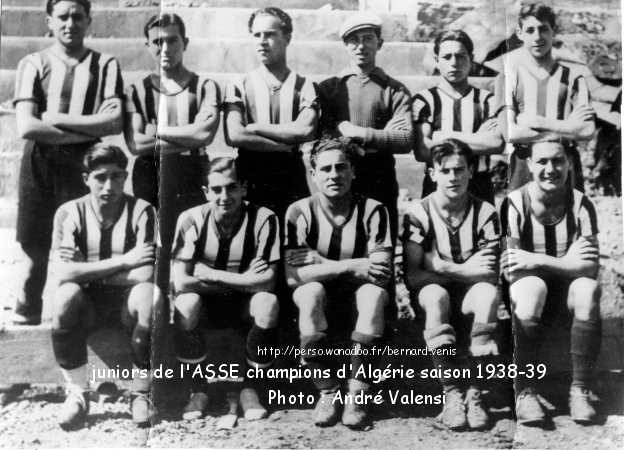 l'ASSE, juniors, champions d'Algérie, saison 1938-1939
