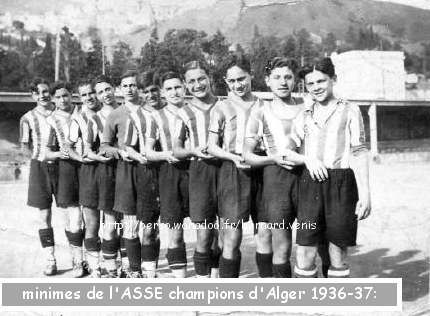 minimes de l'ASSE champions d'Alger 1936-37
