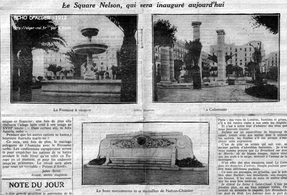 L'inauguration du square Nelson - 1912
