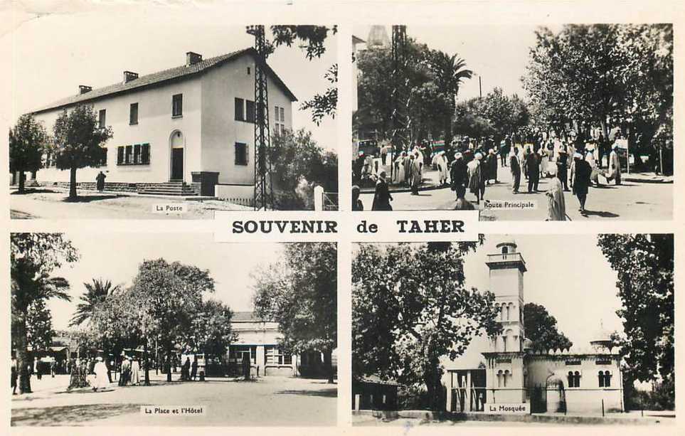 taher,souveni avec la poste, la mosquee, la place