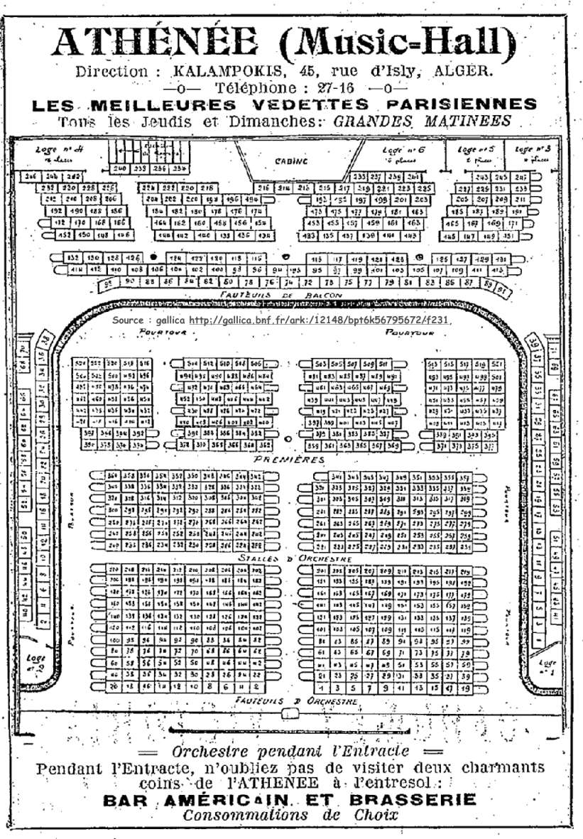 PLAN de L'ATHÉNÉE - Music-Hall