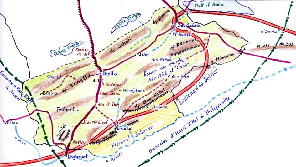 Croquis des monts des Ouled Nail, formant le sud du Titteri