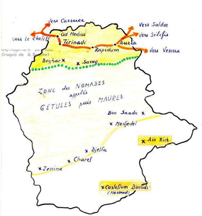 Croquis du Titteri romain vers l'an 200 