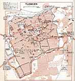 tlemcen,plan de la ville,guide vert michelin,1956