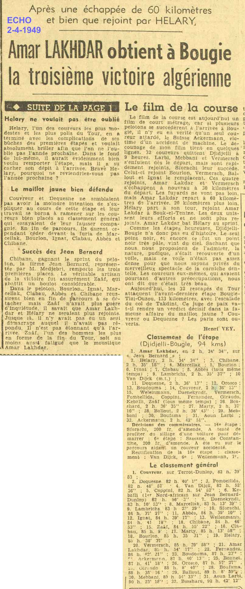 Troisième victoire algérienne