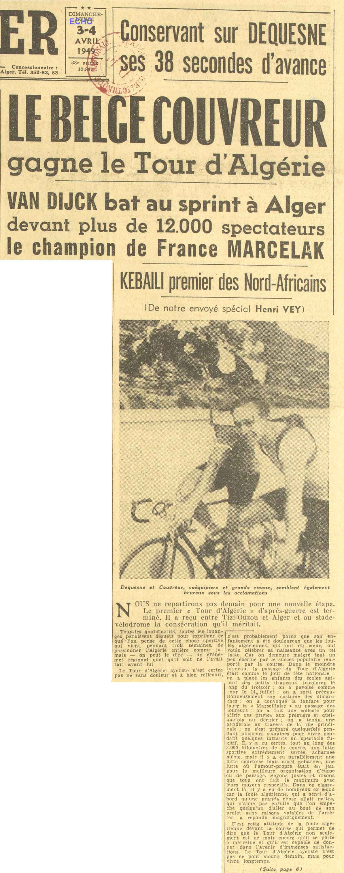 KEBAILI premier des Nord-Africains