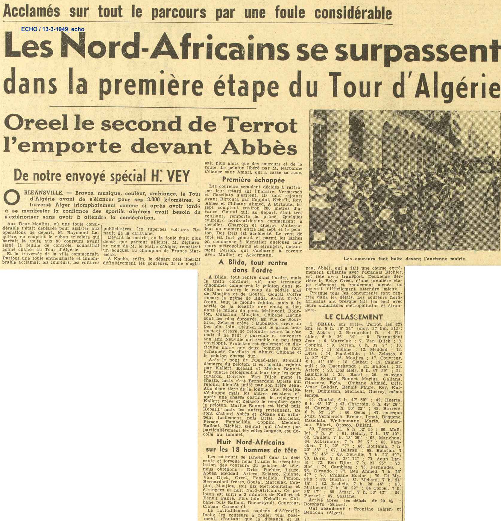 Oreel le second de Terrot l'emporte devant Abbès