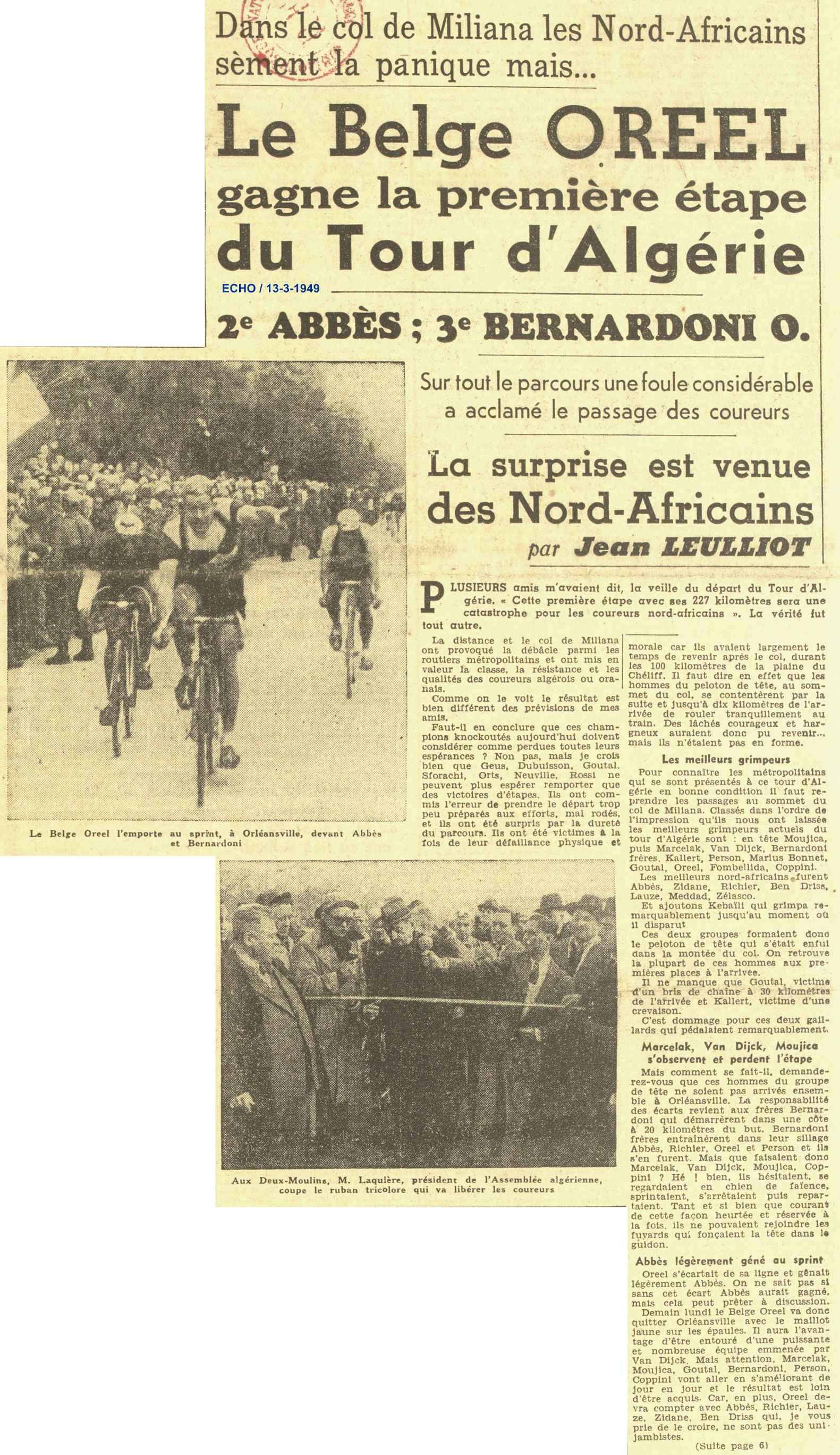 Oreel le second de Terrot l'emporte devant Abbès