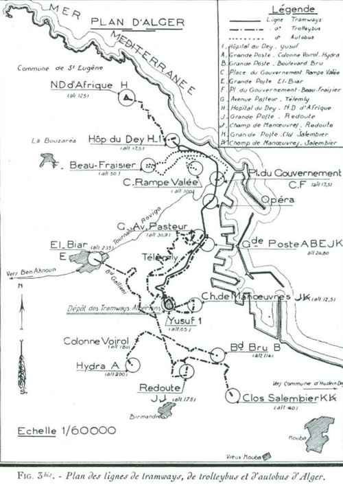 plan des lignes de tramways