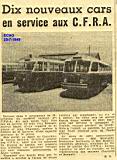 Dix nouveaux cars en service aux C.F.R.A.