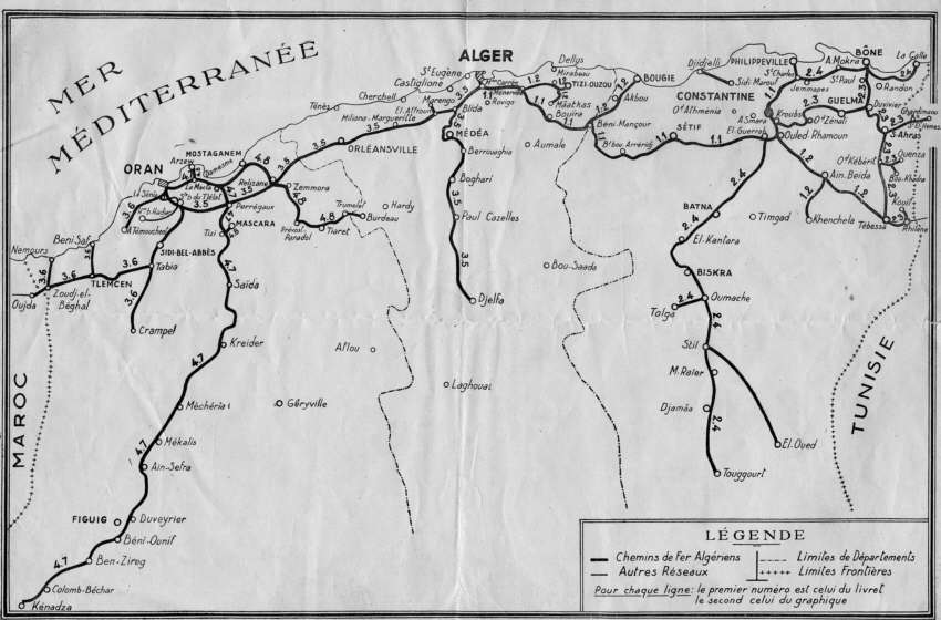 carte chemin de fer algériens