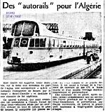 Des "autorails" pour l'Algérie