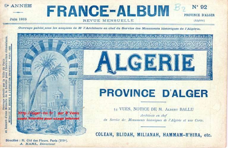 France-Album, Algérie, province d'Alger - juin 1903
