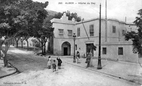 L'entrée de l'hôpital du Dey et la route de Notre-Dame d'Afrique 