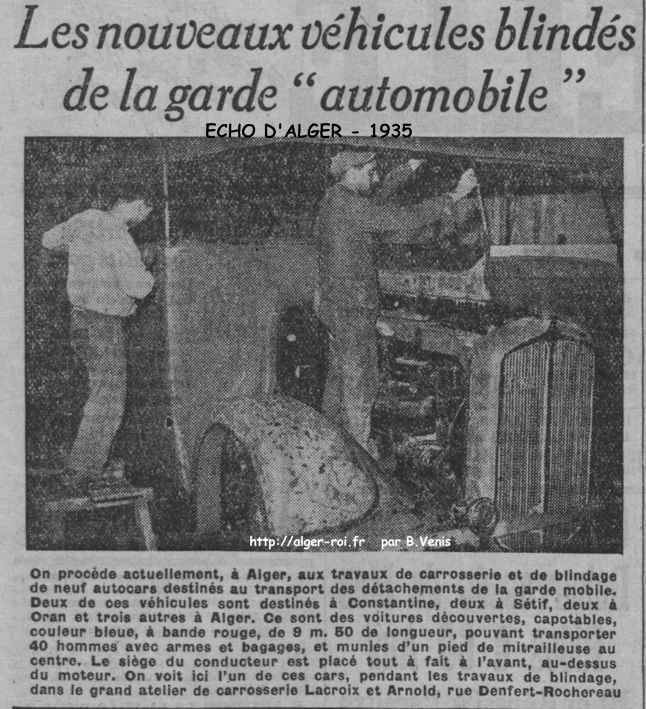 Les nouveaux véhicules blindés de la garde "automobile "