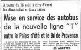 16 août : mise en service des autobus