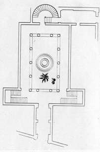 Croquis du plan de la maison des Bains parisiens, à l'angle de la rue Bab-el-Oued et de la rue de la Fonderie