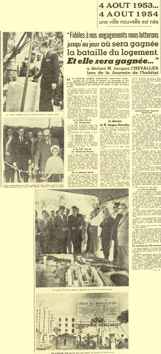 4 AOÛT 1953... 4 AOÛT 1954 une ville nouvelle est née 