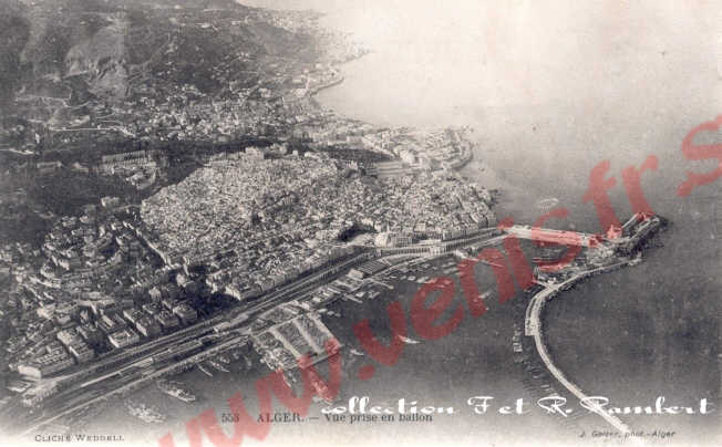 Alger,vue panoramique (si!,noramique) prise en ballon.