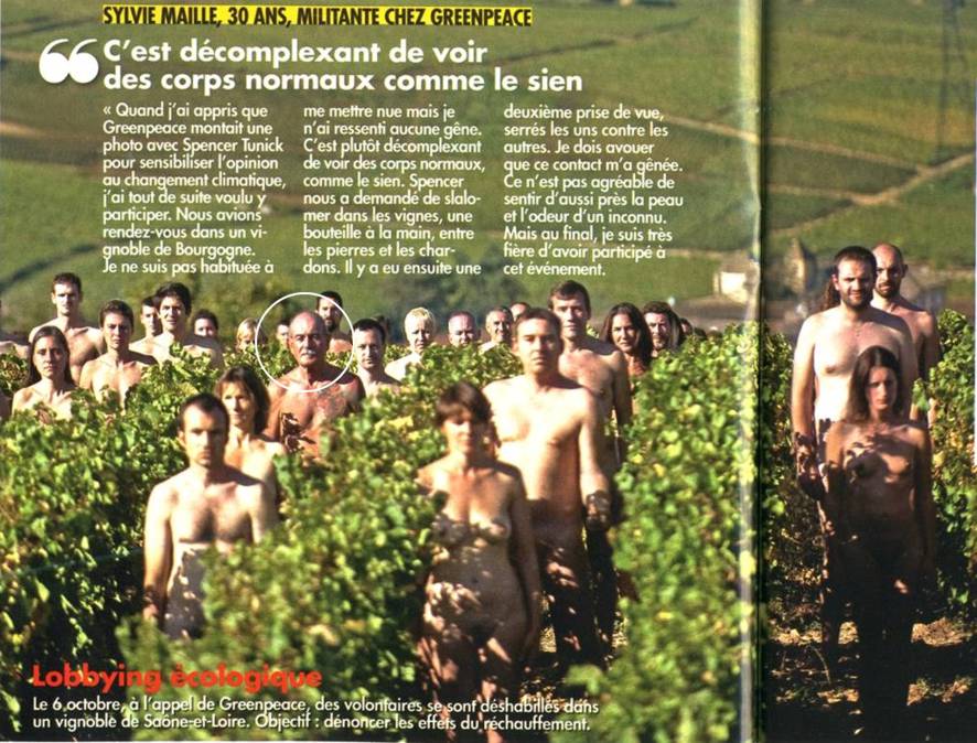 Dans les vignobles, une installation de Spencer Tunick