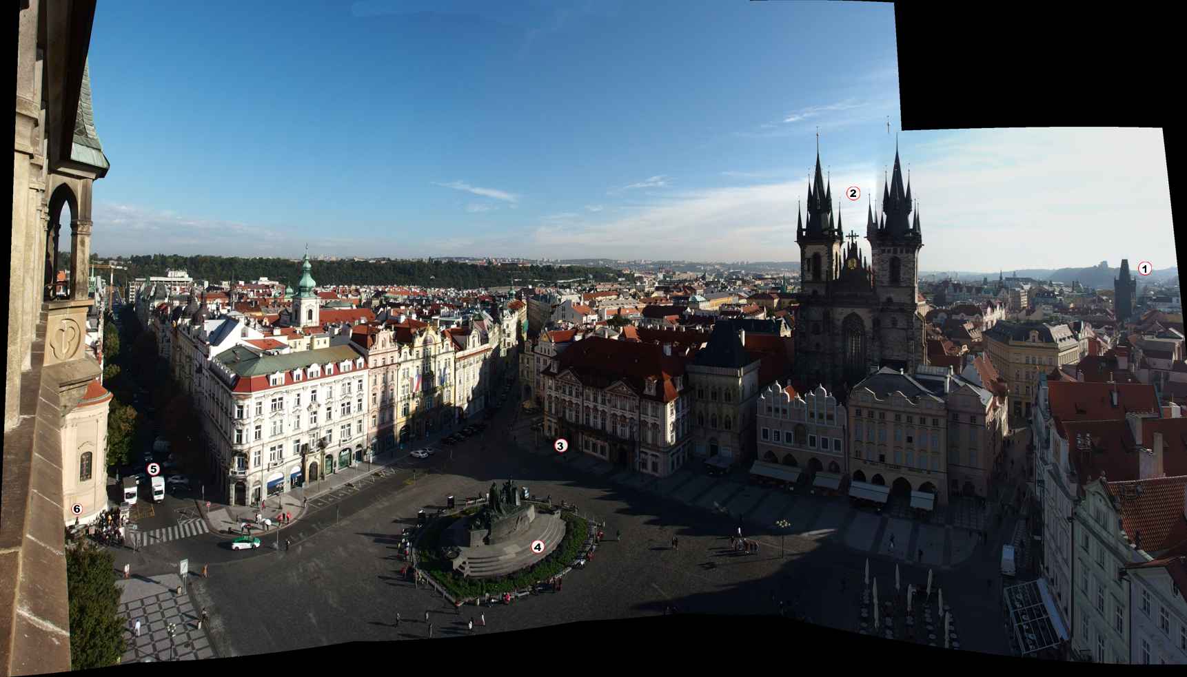 PRAGUE - Vu du sommet du beffroi de l'hôtel de ville