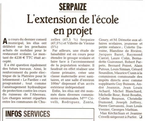 L'extension de l'école en projet