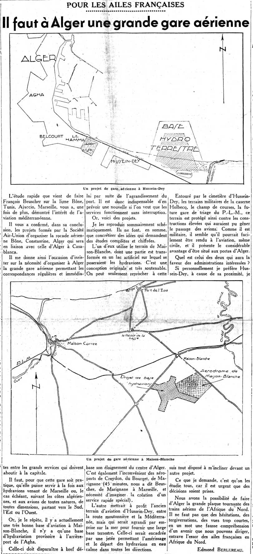 il faut a alger une grande gare aerienne