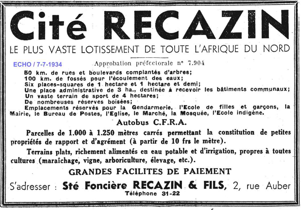 RECAZIN , cité jardins.