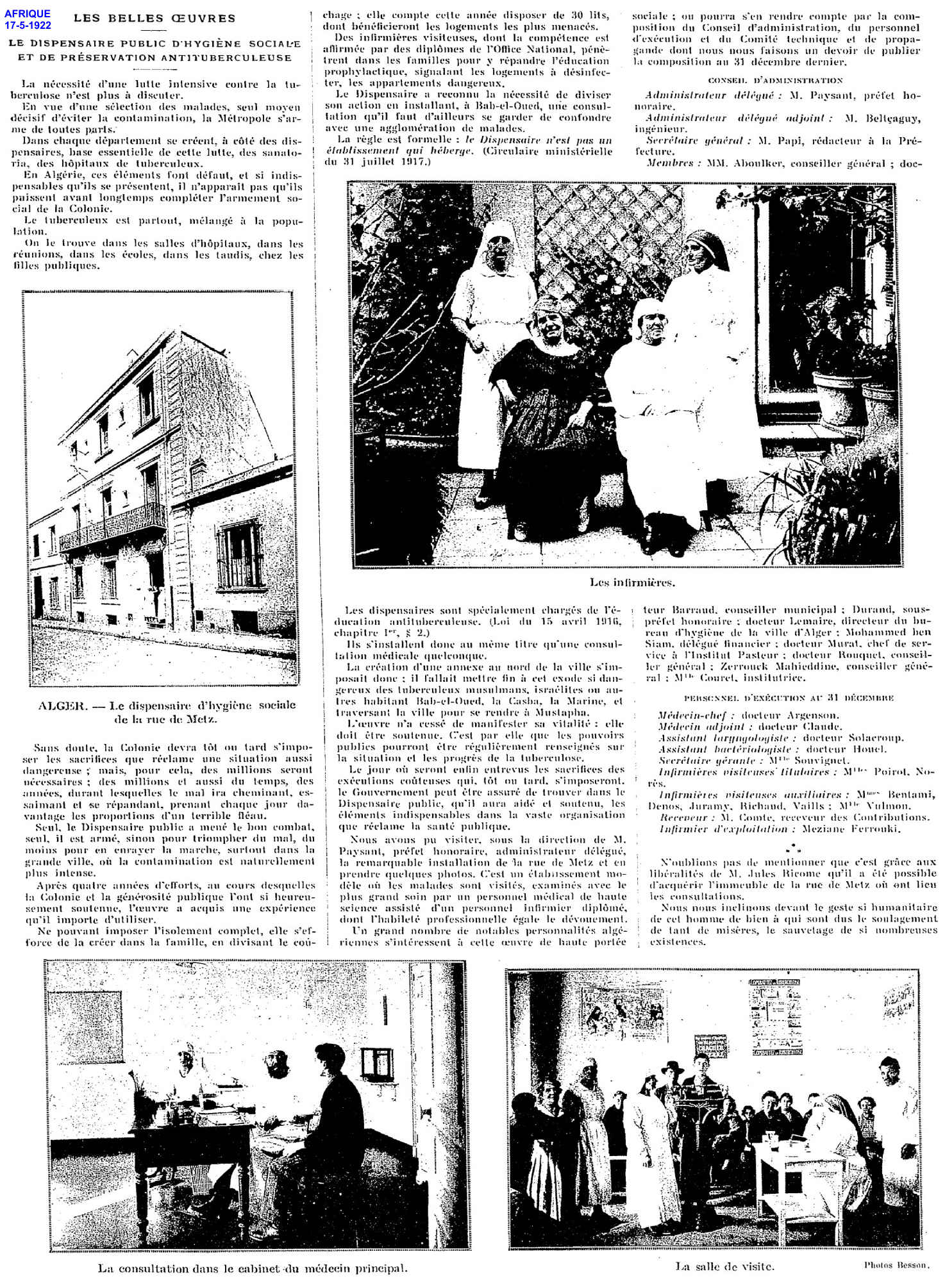 LE DISPENSAIRE PUBLIC D'HYGIÈNE SOCIALE ET DE PRÉSERVATION ANTITUBERCULEUSE