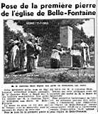 1.- Pose de la première pierre de l' église