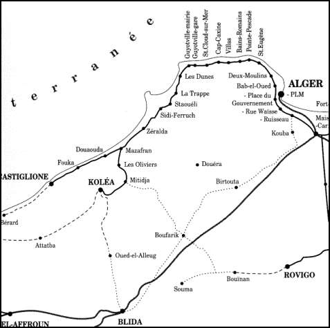 réseau réalisé et les lignes projetées mais jamais construites. 