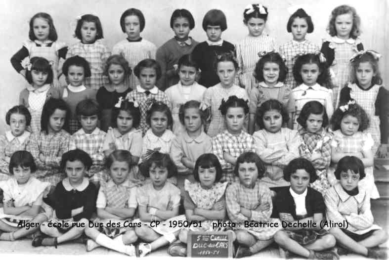 École de la rue Duc des Cars, Cours préparatoire, 1950-1951