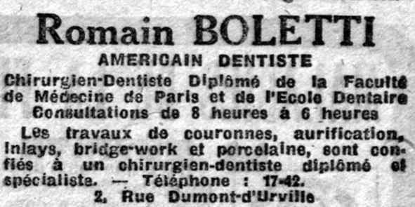 romain boletti, dentiste