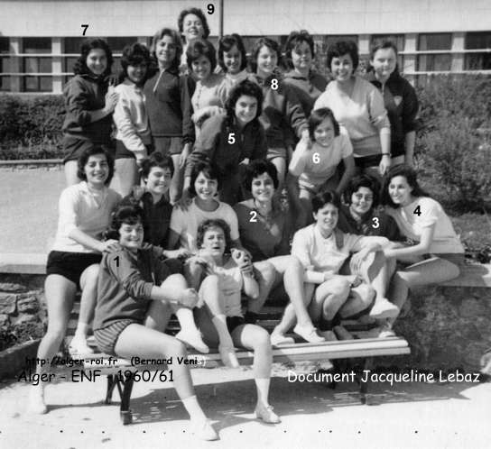 Lydia Oltra - 2 Gladys Bendavid - 3 "Bibiche" - 4 Jacqueline Lebaz - 5 Marie-France Boisseau - 6 Magali Chabout - 7 Christiane Arnould - 8 Christiane Gouy - 9 Marie-Thérèse Stauch 