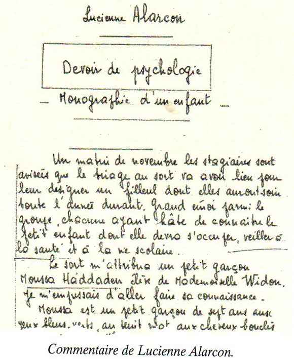 Commentaire de Lucienne Alarcon. 