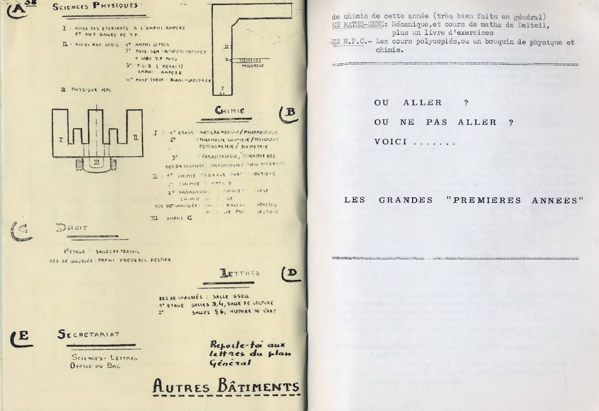 Pages 38-39 : suite plan de la faculté + où aller ?